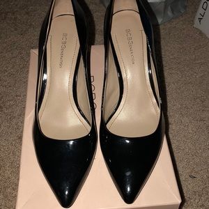 BCBG Patent black heels